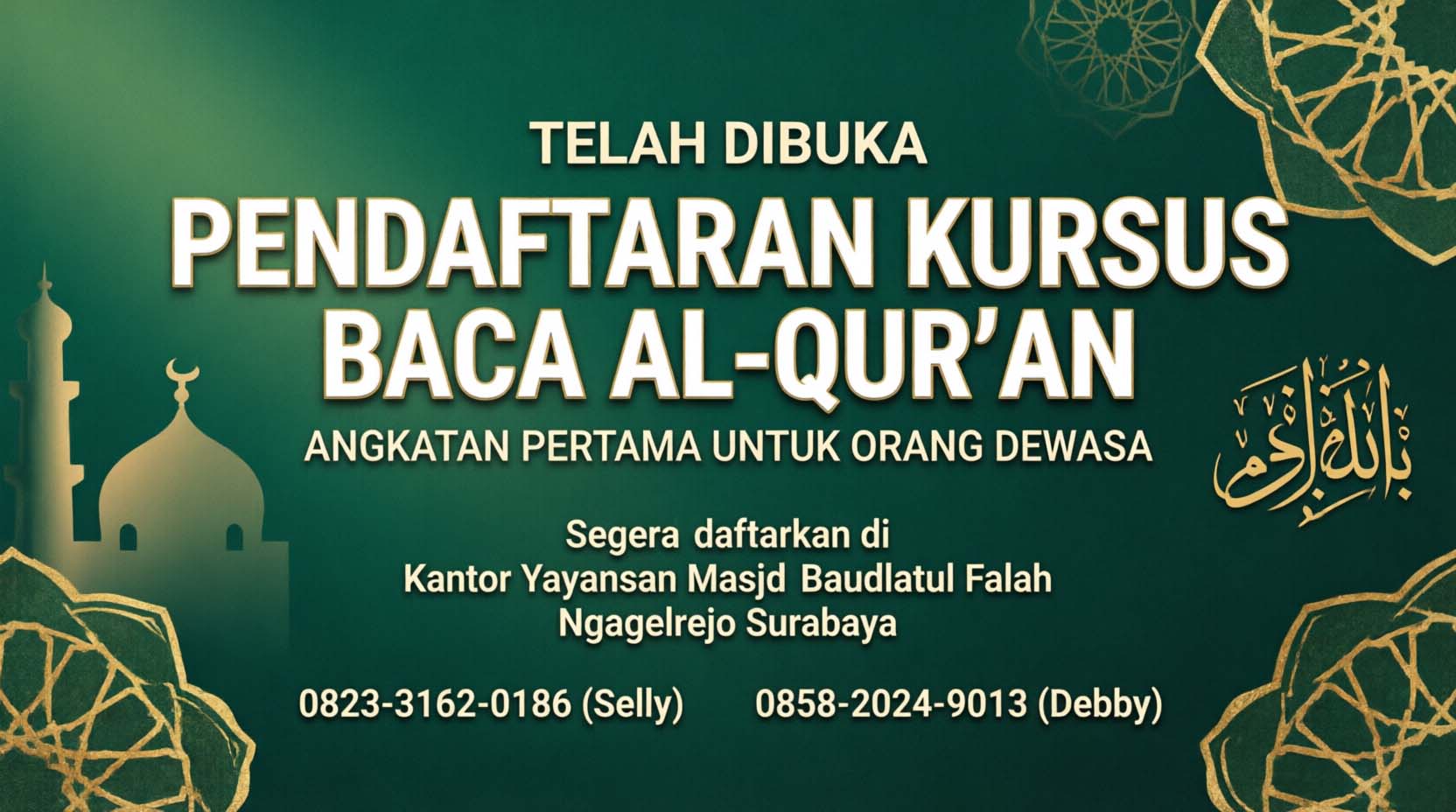 Pendaftaran Kursus Baca Alquran